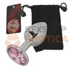 Plug de metal SMALL con joya rosa